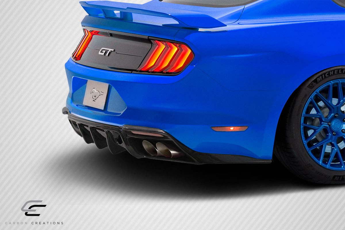 Ford Mustang 2018-2023 Carbon Fiber Grid Rear Diffuser Carbon Creations