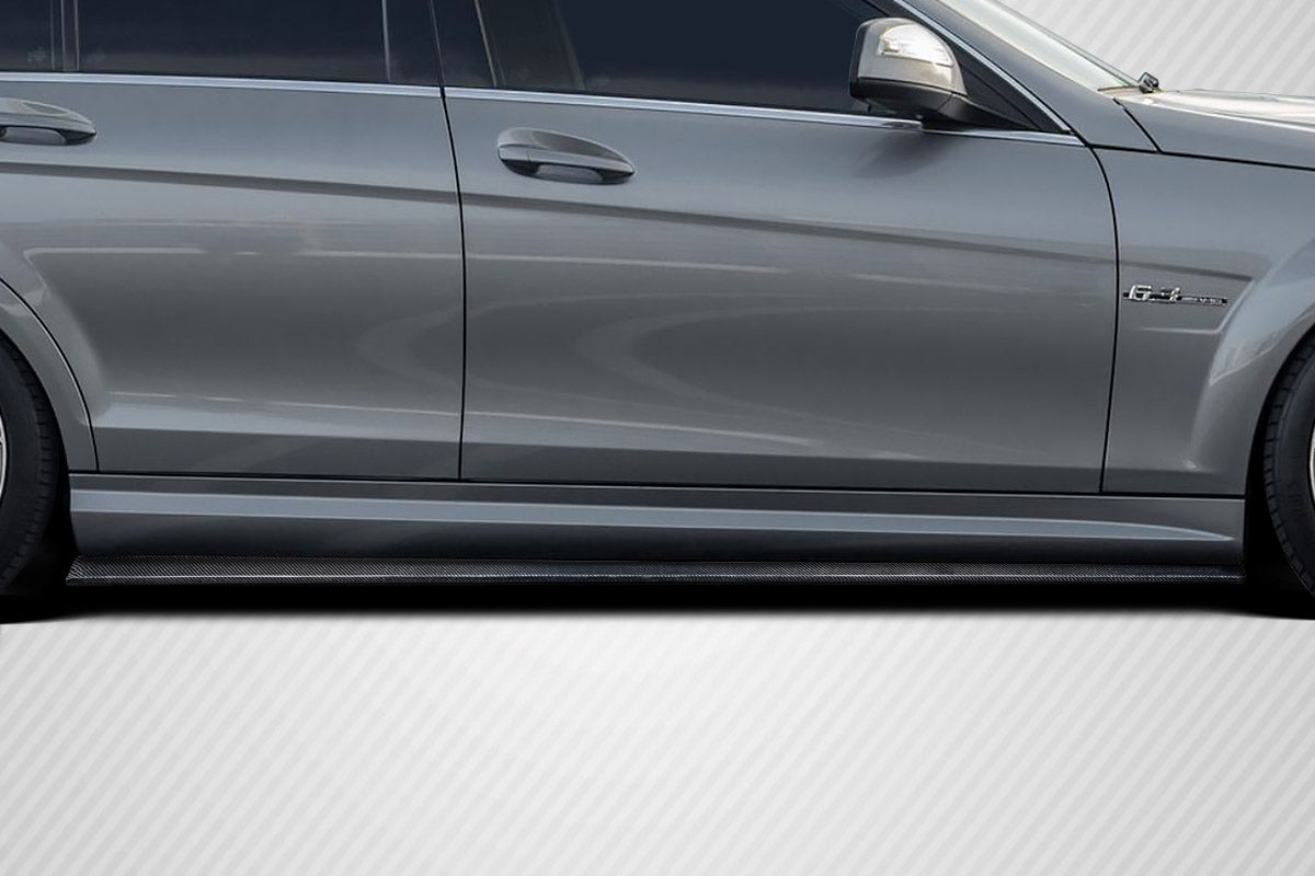 Mercedes C-Class W204 2008-2014 Carbon Fiber Radian Side Skirt Rocker Panel Splitters Carbon Creations