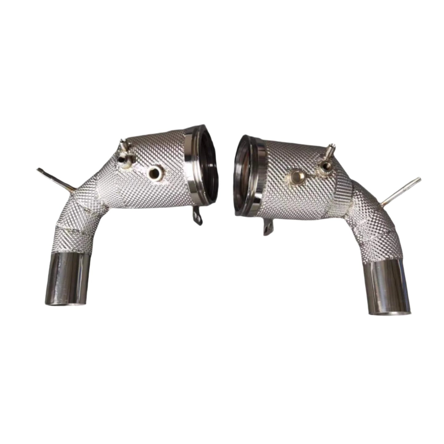 Porsche 992 304SS Catted Downpipe with Heat Shield ASC