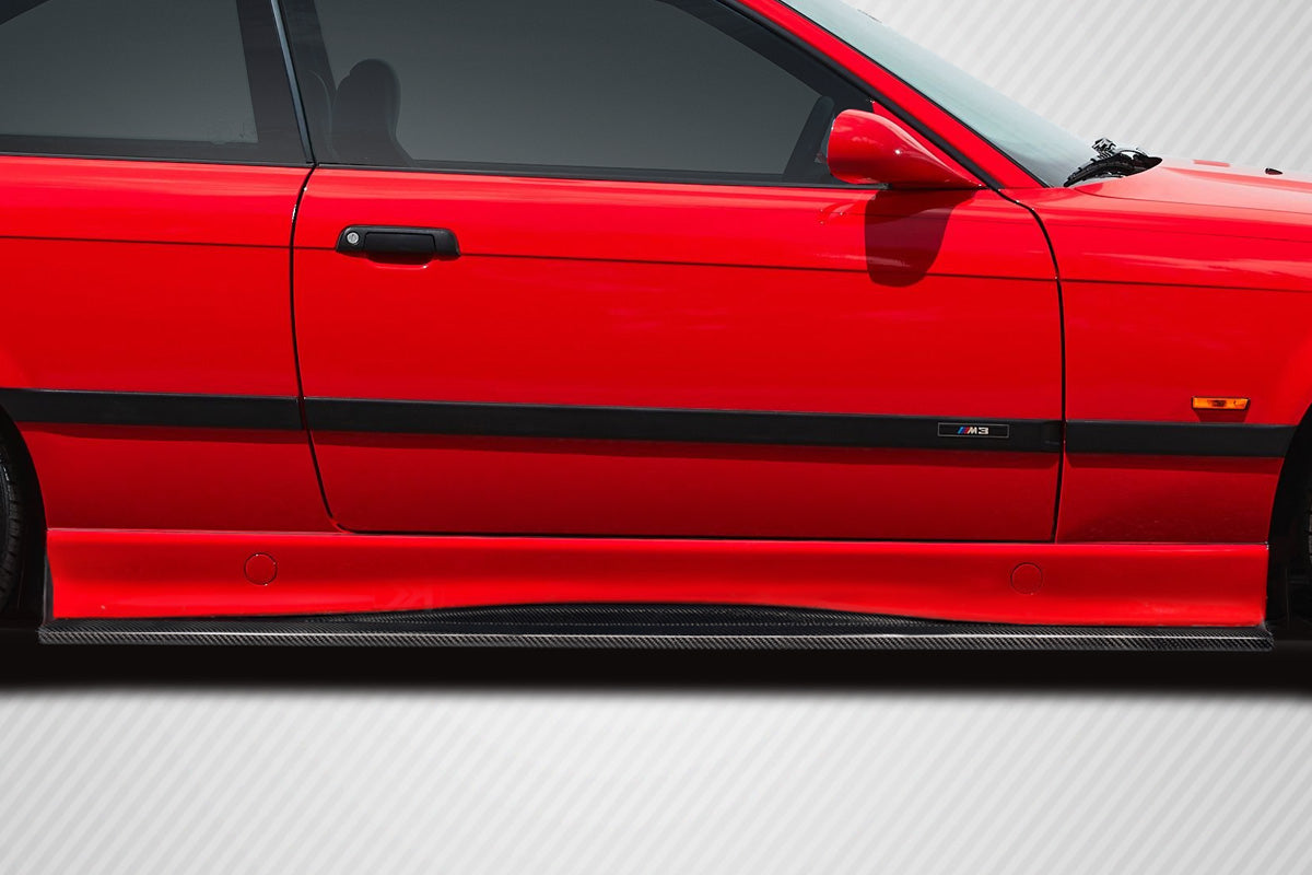 BMW M3 E36 Carbon Fiber Motive Side Skirt Rocker Panel Splitters Carbon Creations
