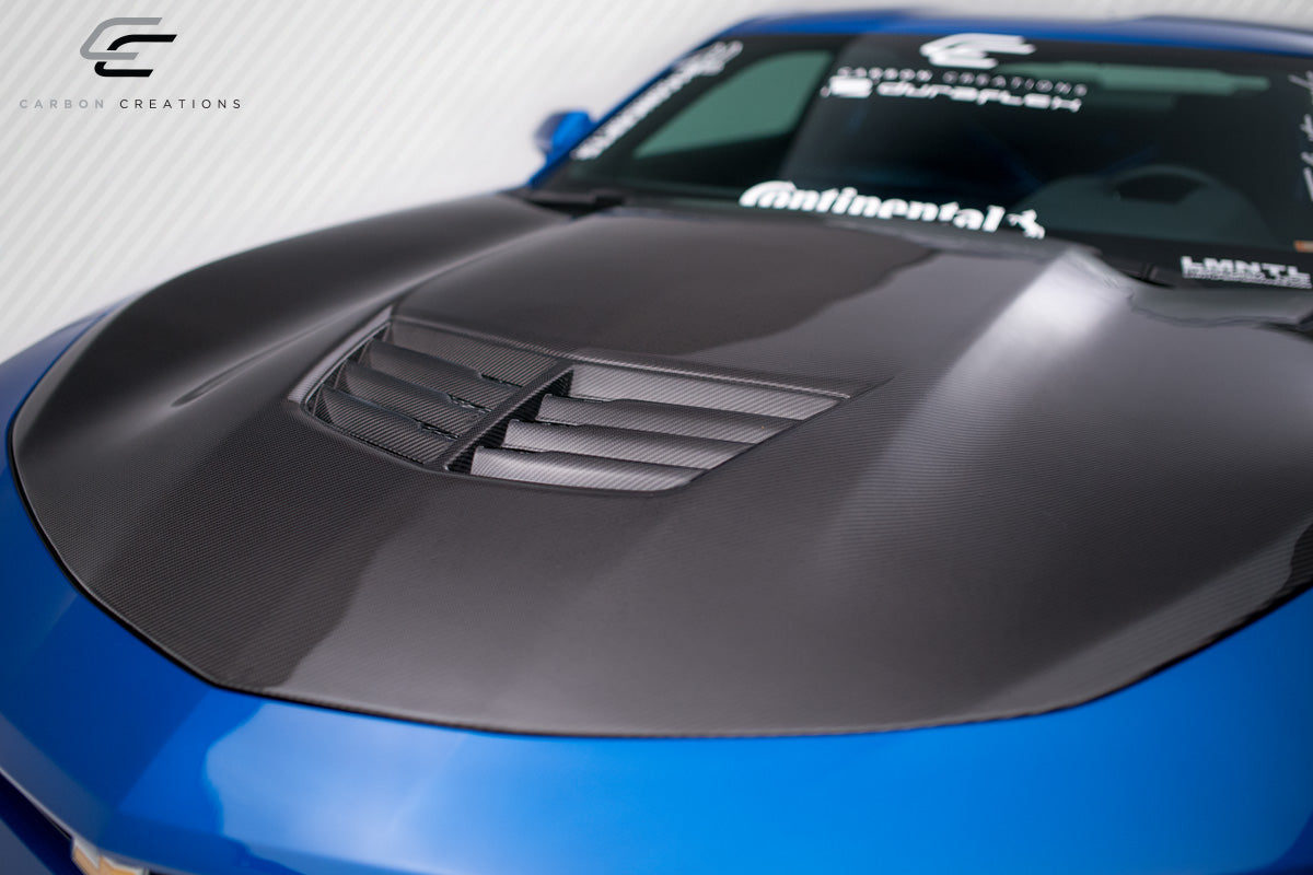 Chevrolet Camaro 2016-2023 Carbon Fiber DriTech Grid Hood Carbon Creations