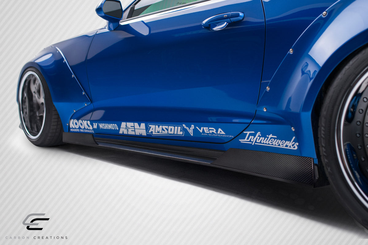Chevrolet Camaro 2016-2023 Carbon Fiber Grid Side Splitters Carbon Creations
