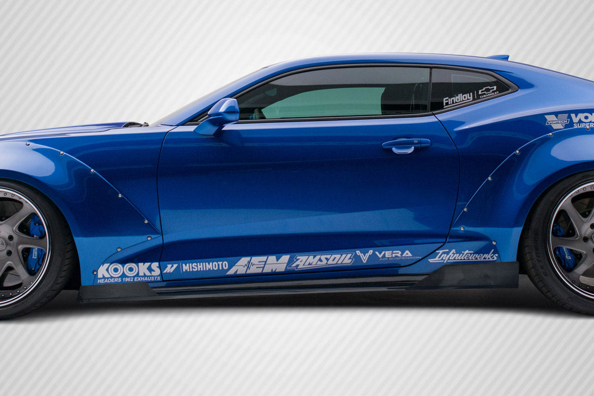 Chevrolet Camaro 2016-2023 Carbon Fiber Grid Side Splitters Carbon Creations