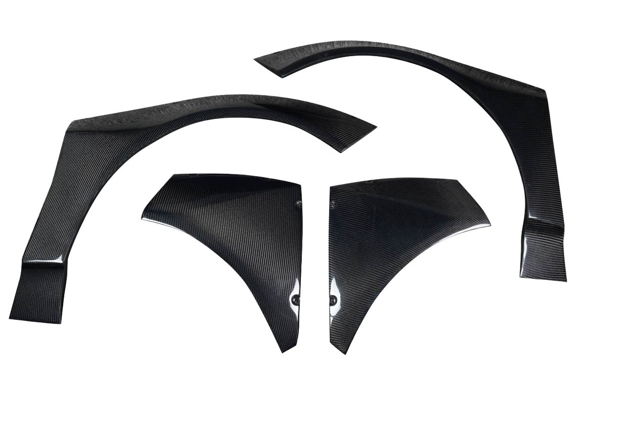 Chevrolet Corvette C8 Carbon Fiber Gran Veloce Wide Body Front Fender Flares Carbon Creations