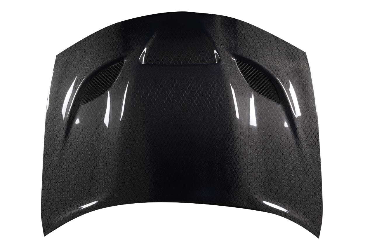 Dodge Charger 2015-2023 Carbon Fiber Geo6ix Dritech Hellcat Look Hood Carbon Creations
