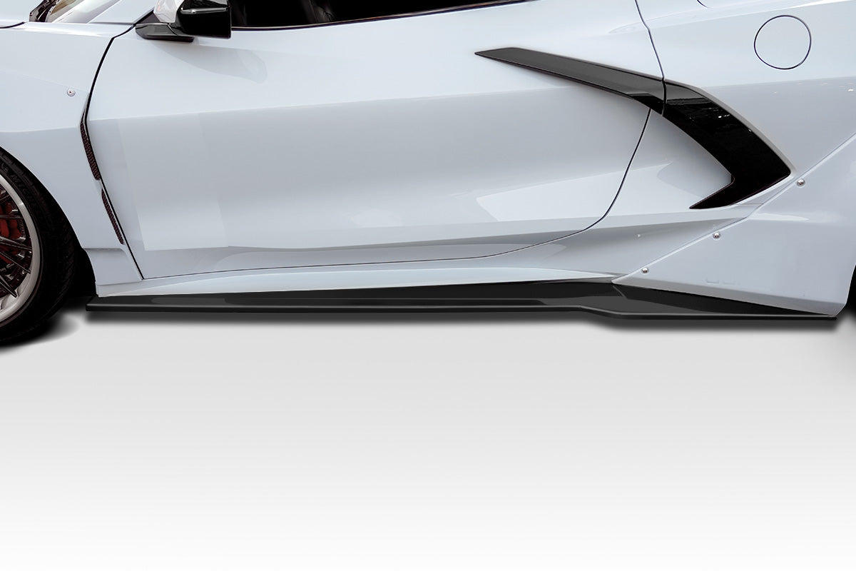 Chevrolet Corvette C8 Gran Veloce Wide Body Side Skirt Rocker Panel Splitters Duraflex