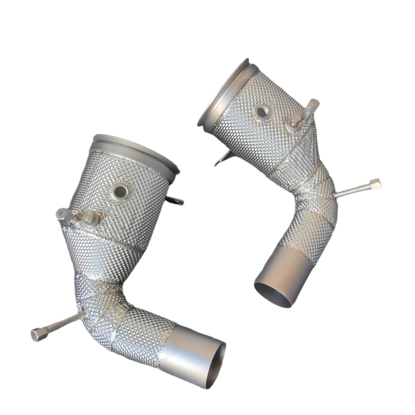 Porsche 992 304SS Catted Downpipe with Heat Shield ASC