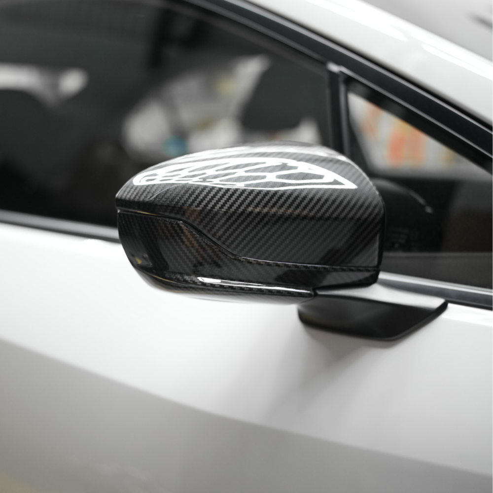 Subaru WRX 2022-2024 Tanso Dry Carbon Fiber Side Mirror Lower Trim Covers Gloss Finish JDMuscle