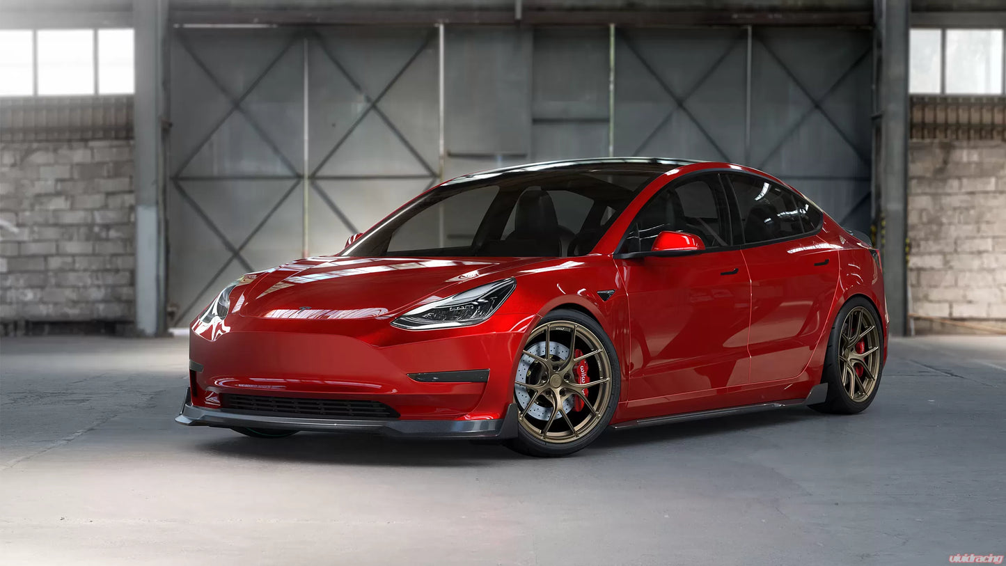 Tesla Model 3 Gloss Carbon Fiber Front Lip VR Aero