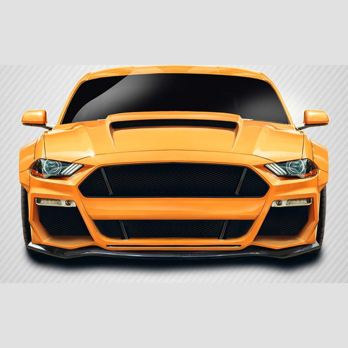 Ford Mustang 2018-2023 Carbon Fiber Grid Front Lip Carbon Creations