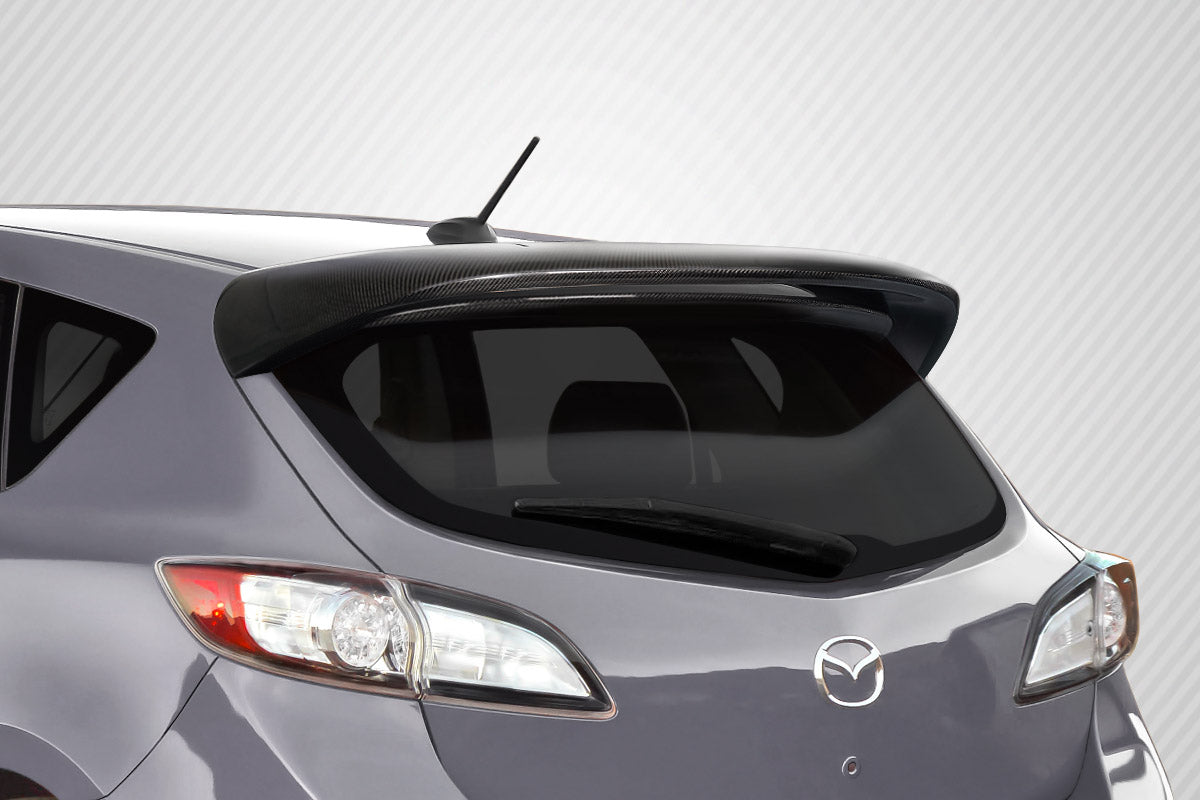 Mazda Mazda3 2010-2013 Carbon Fiber Turbo Look Rear Roof Wing Spoiler Carbon Creations