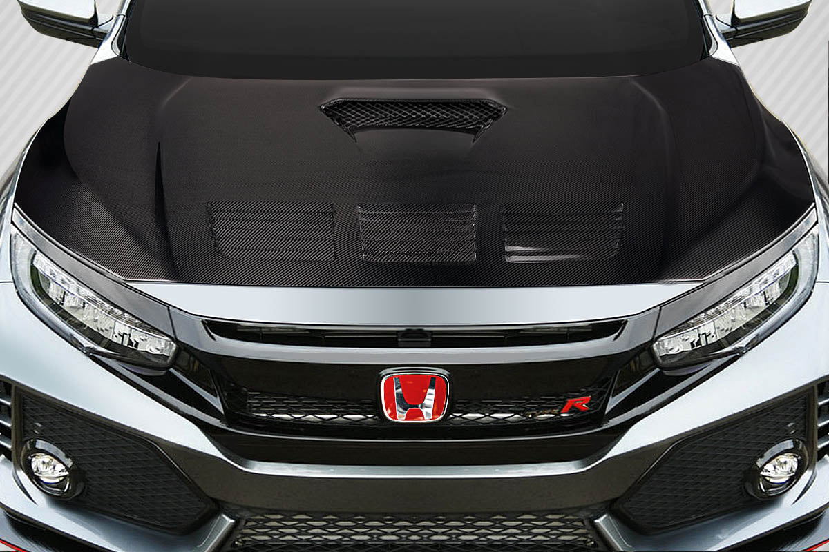 Honda Civic Type R (2017-2021) Carbon Fiber EVS Hood | Carbon Creations ...