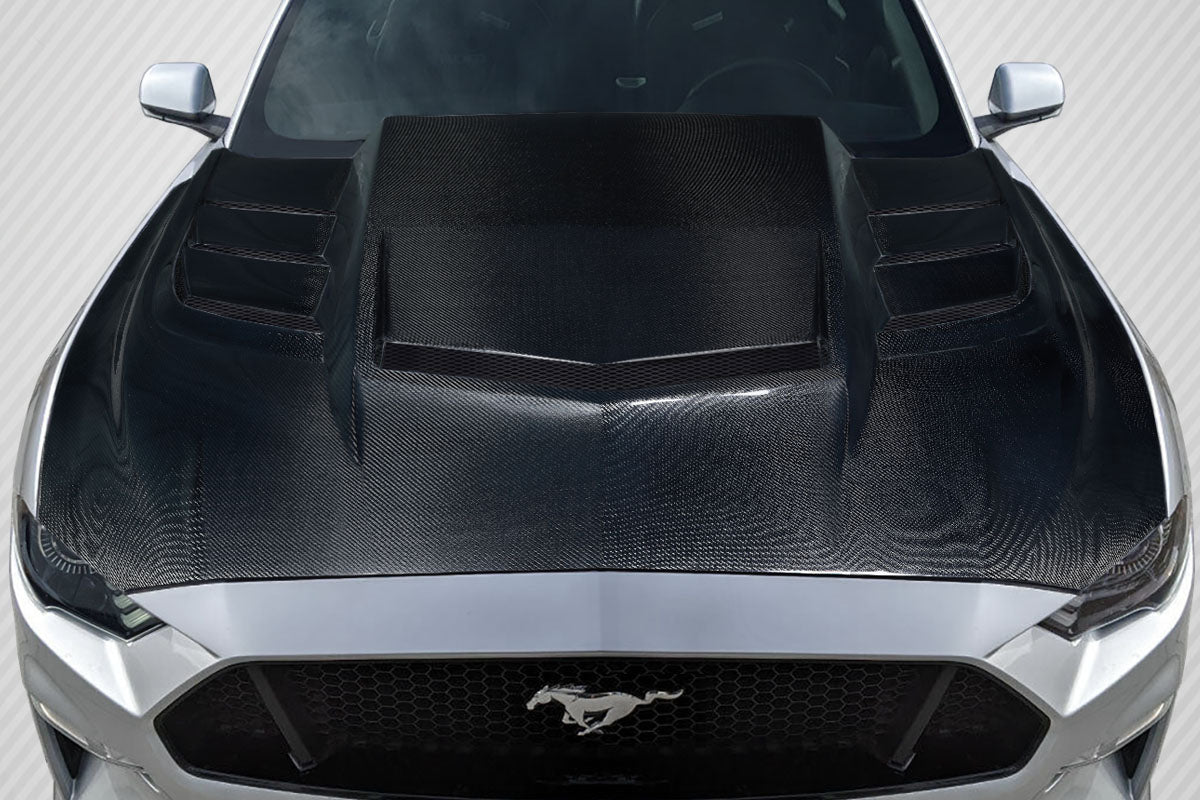 Ford Mustang 2018-2023 Carbon Fiber Interceptor Hood Carbon Creations