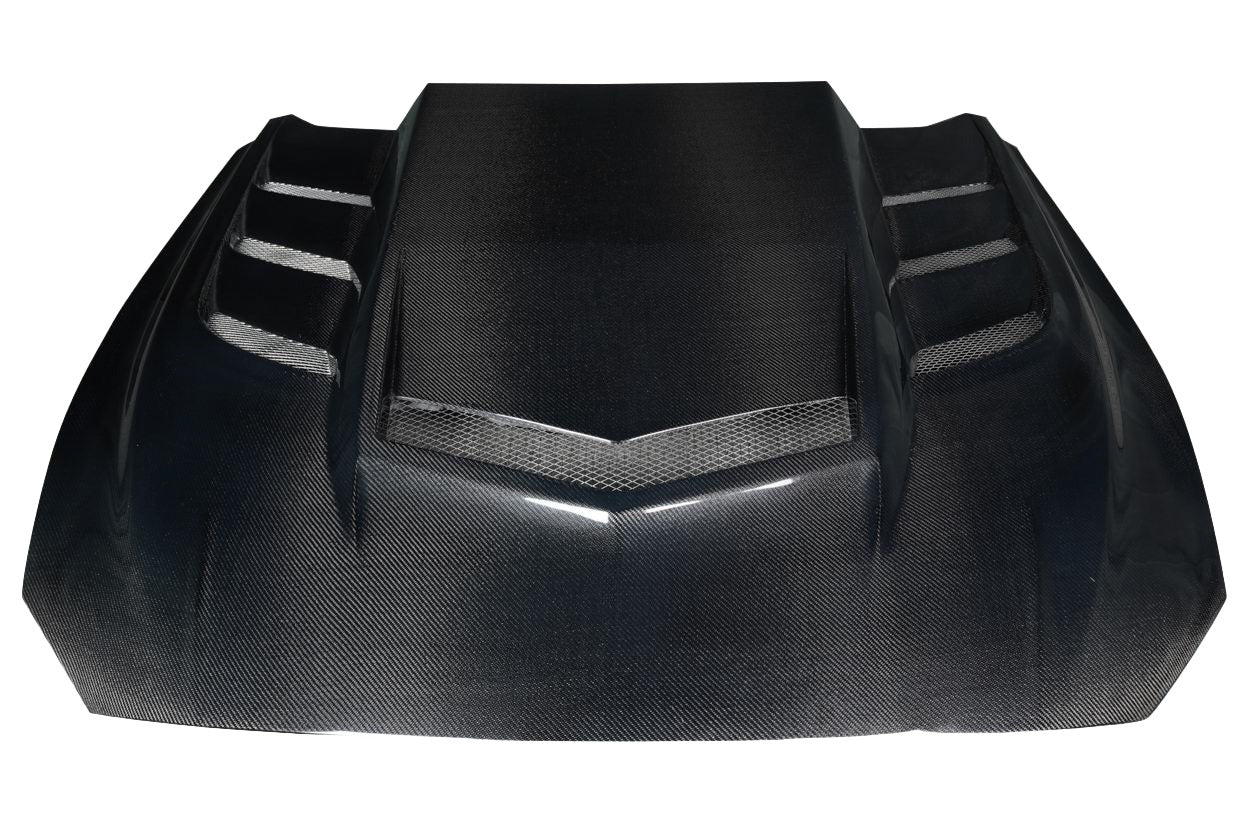 Ford Mustang 2018-2023 Carbon Fiber Interceptor Hood Carbon Creations