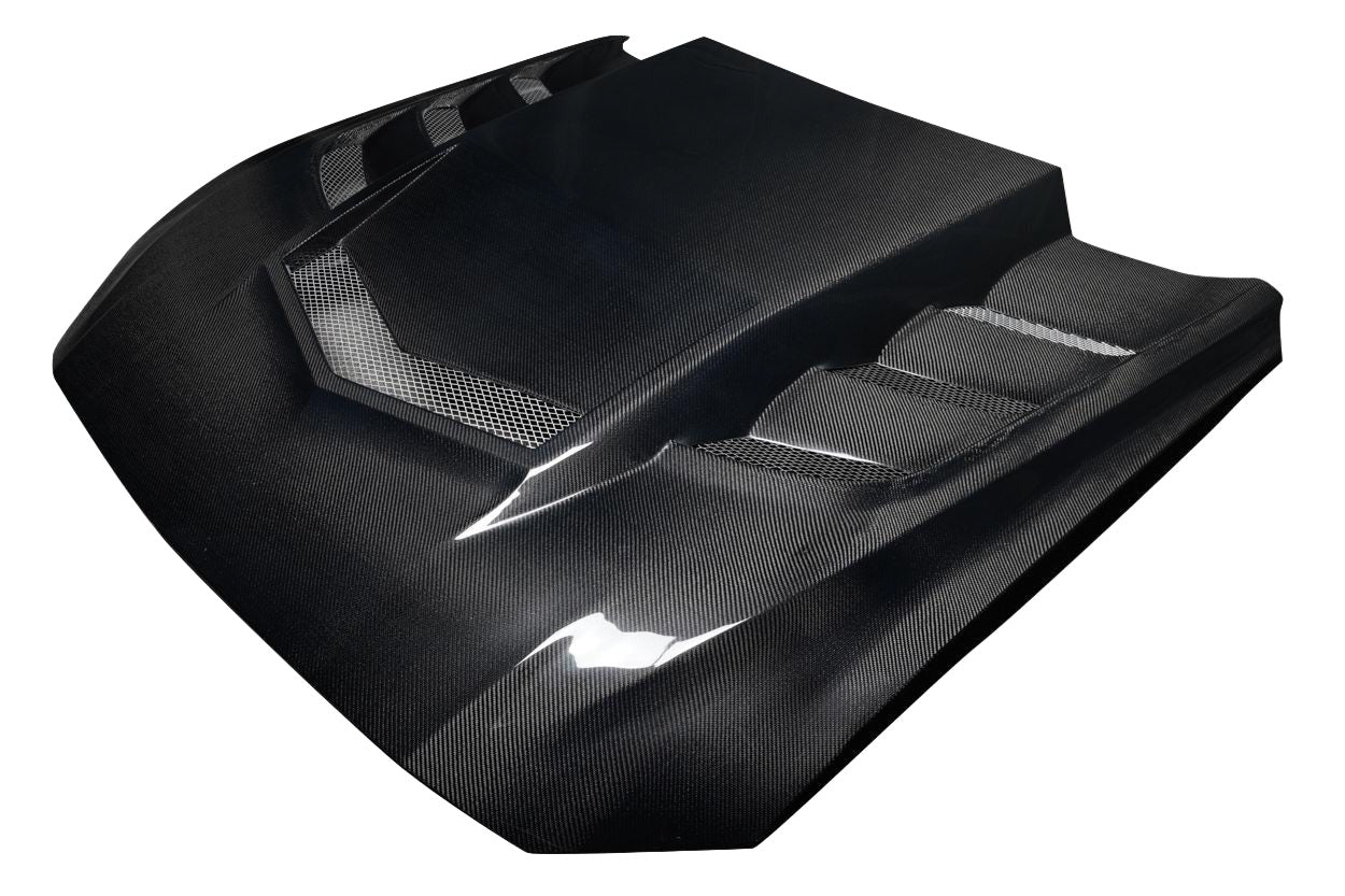 Ford Mustang 2018-2023 Carbon Fiber Interceptor Hood Carbon Creations