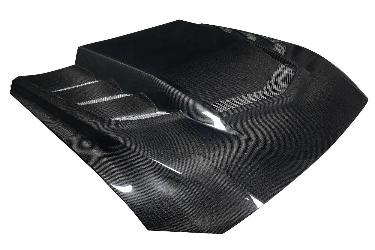 Ford Mustang 2018-2023 Carbon Fiber Interceptor Hood Carbon Creations