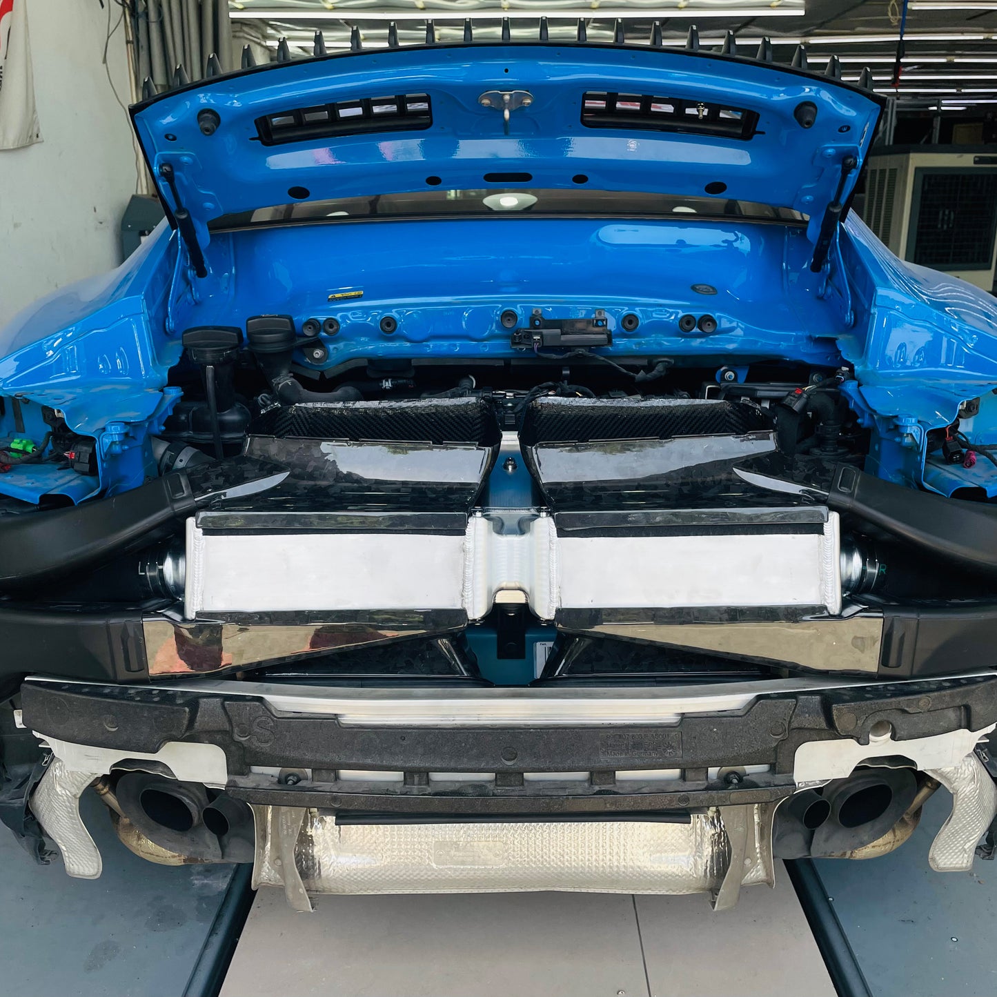 Porsche 992 Billet Tank Intercooler with Carbon Fiber Hood ASC