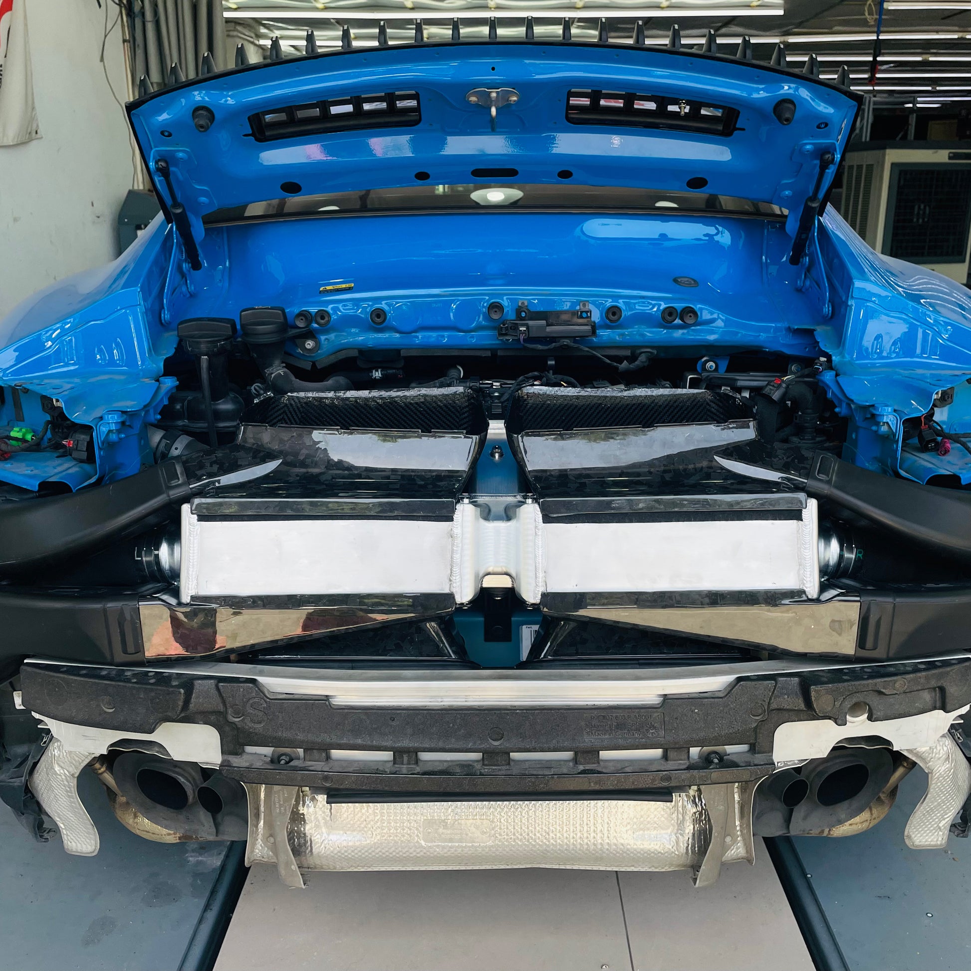 Porsche 992 Billet Tank Intercooler with Carbon Fiber Hood ASC