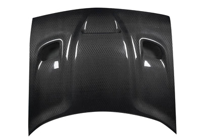 Dodge Challenger 2008-2023 Carbon Fiber Geo6ix Dritech Hellcat Look Hood Carbon Creations