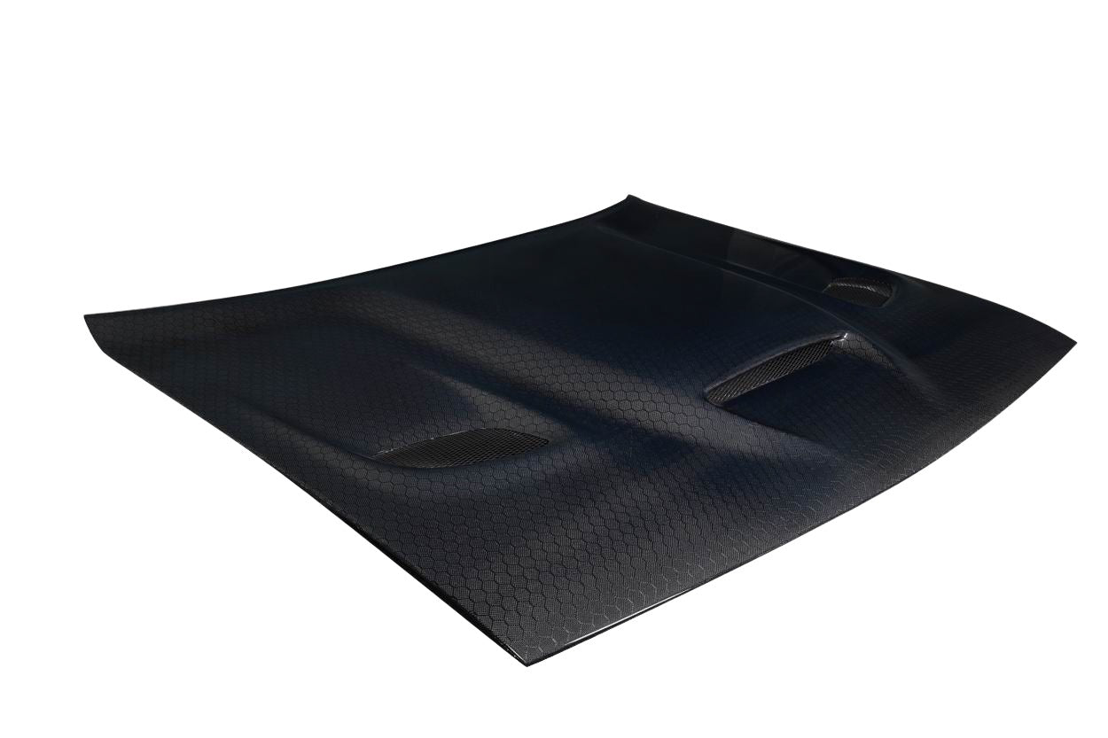 Dodge Challenger 2008-2023 Carbon Fiber Geo6ix Dritech Hellcat Look Hood Carbon Creations