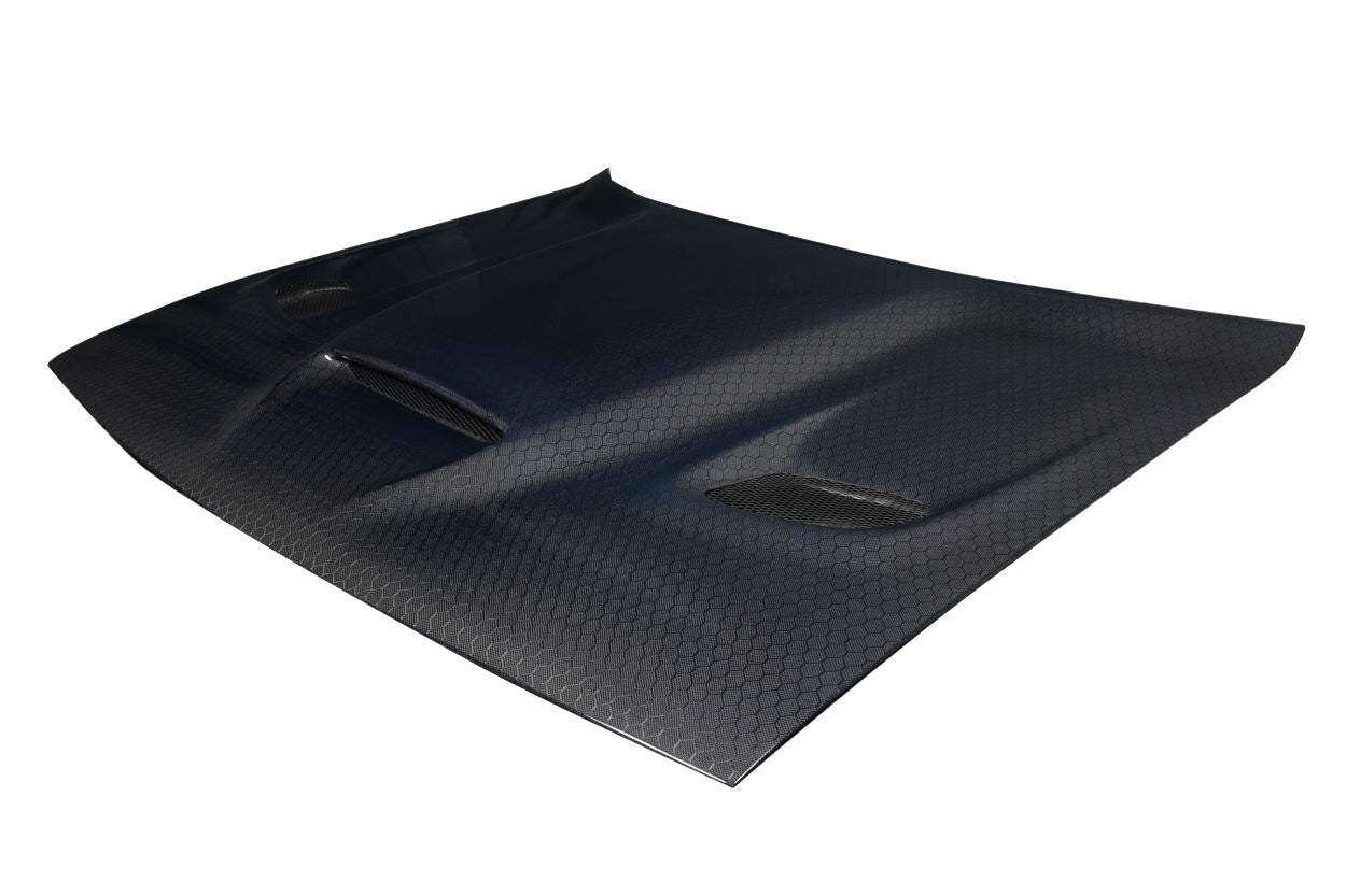 Dodge Challenger 2008-2023 Carbon Fiber Geo6ix Dritech Hellcat Look Hood Carbon Creations