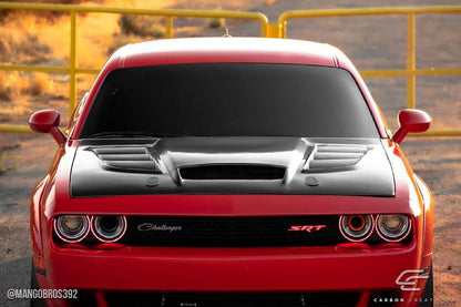 Dodge Challenger 2008-2023 Carbon Fiber Viper Look Hood Carbon Creations