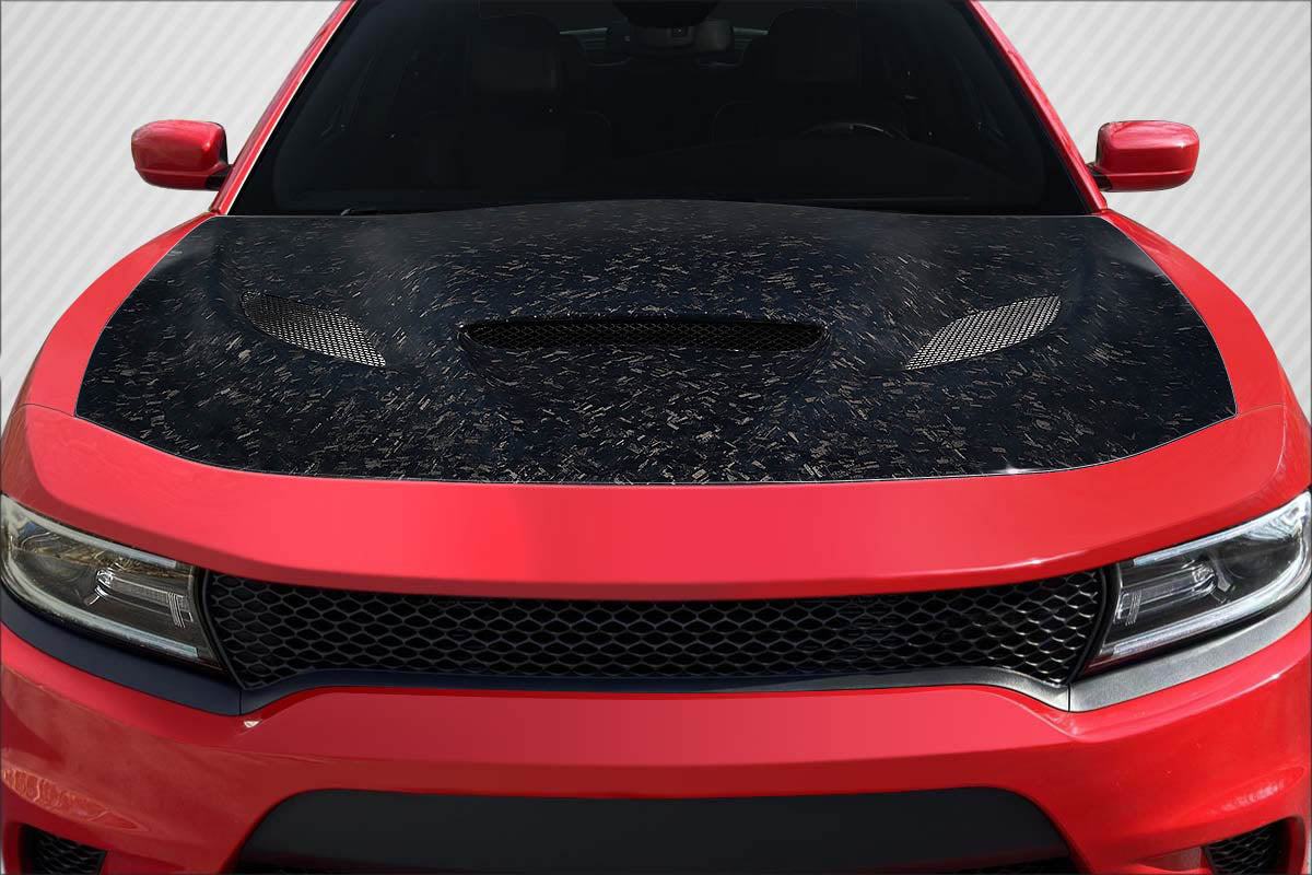 Dodge Charger 2015-2023 Carbon Fiber AeroForge Dritech Hellcat Look Hood Carbon Creations