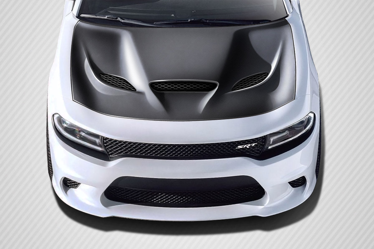 Dodge Charger 2015-2023 Carbon Fiber Dritech Hellcat Look Hood Carbon Creations