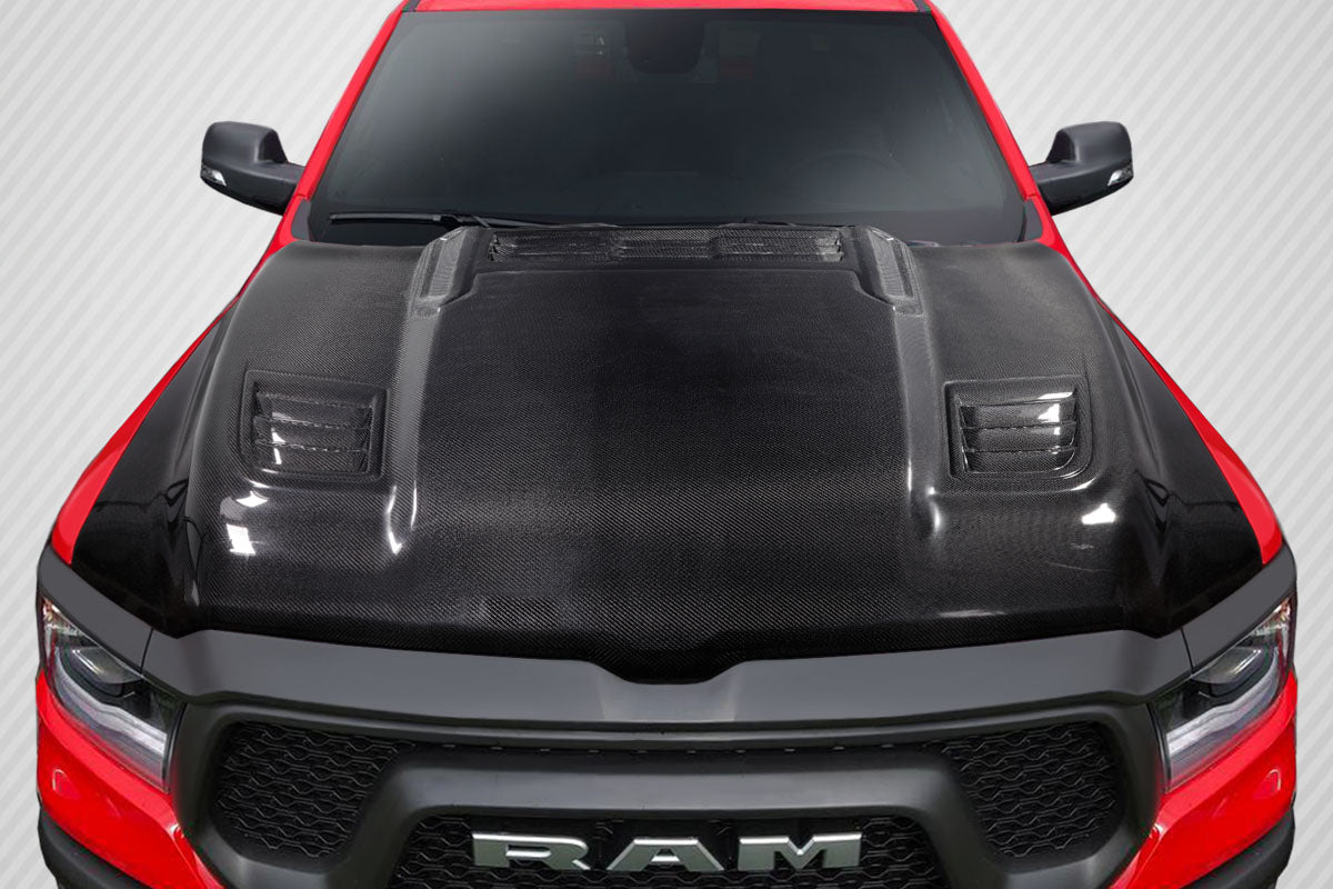 Dodge Ram 2019-2023 Carbon Fiber Rebel Mopar Look Hood Carbon Creations