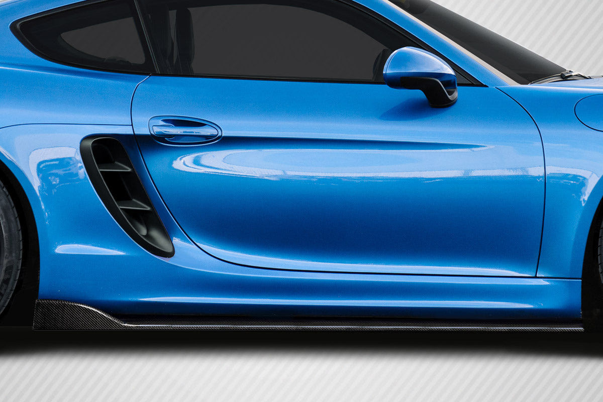 Porsche Cayman 2014-2016 Carbon Fiber Motox Side Skirt Rocker Panel Splitters Carbon Creations
