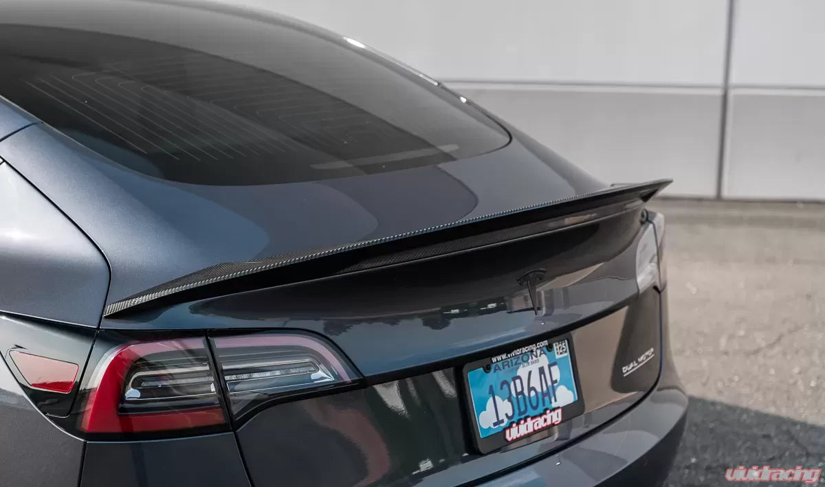 Tesla Model 3 Gloss Carbon Fiber Trunk Spoiler VR Aero